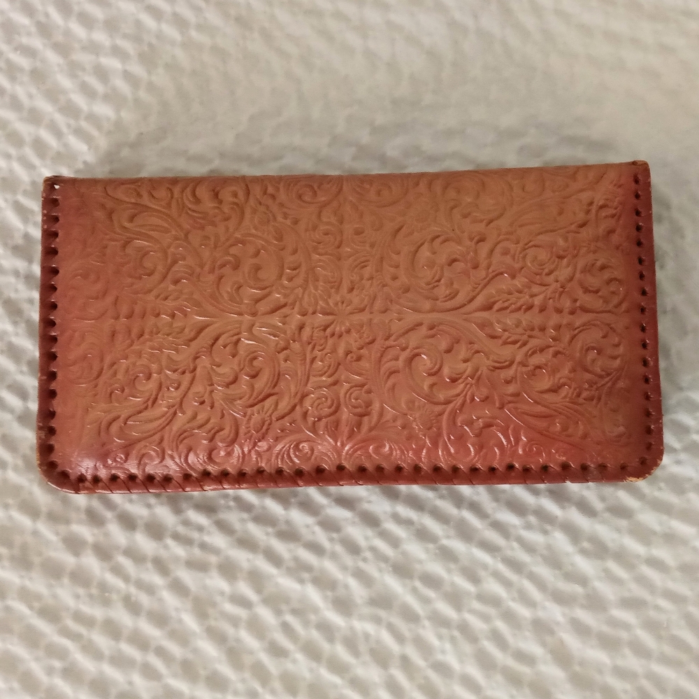 Vintage Mandalay Burma Leather Tooled Embossed Clutch 10x5x1.5" (Patrici…